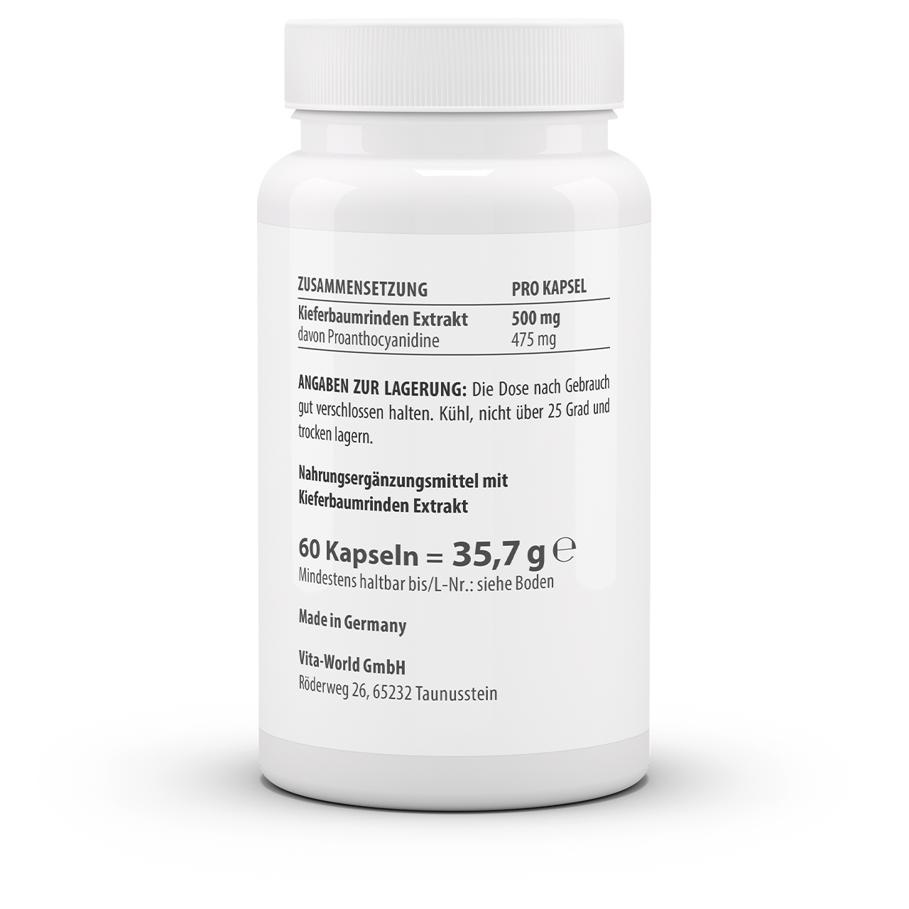 Kiefernrindenextrakt 500 mg (60 Kps) Kiefernrindenextrakt 500 mg (60 Kps)