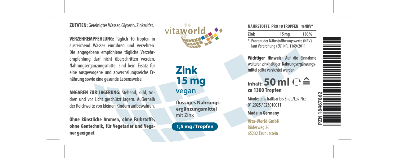 Zink Tropfen 15 mg (50 ml)