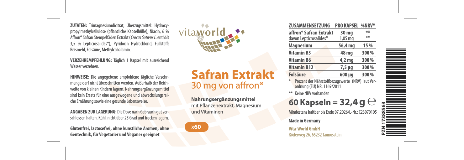 Safran Extrakt (60 Kps)