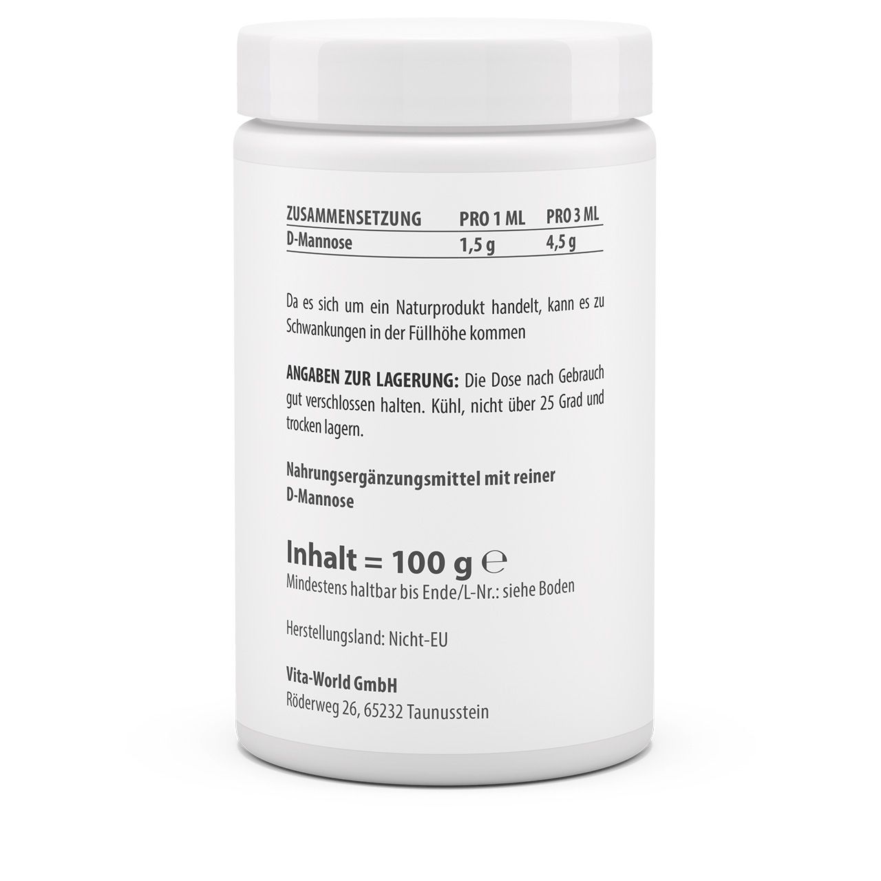 D-Mannose hochrein (100 g) D-Mannose hochrein (100 g)