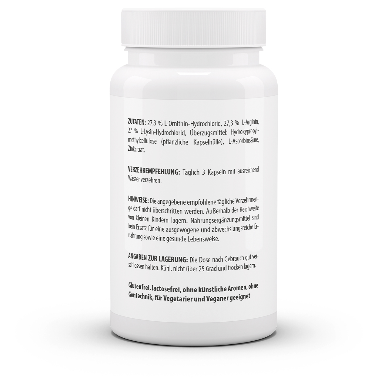 Arginin-Ornithin-Lysin + C + Zink 3er Pack (180 Kps) Arginin-Ornithin-Lysin + C + Zink 3er Pack (180 Kps)