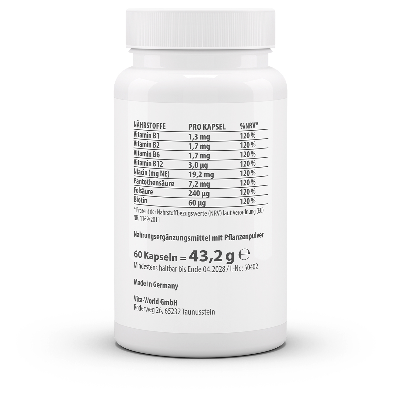 Vitamin B Komplex Buchweizen (60 Kps) Vitamin B Komplex Buchweizen (60 Kps)