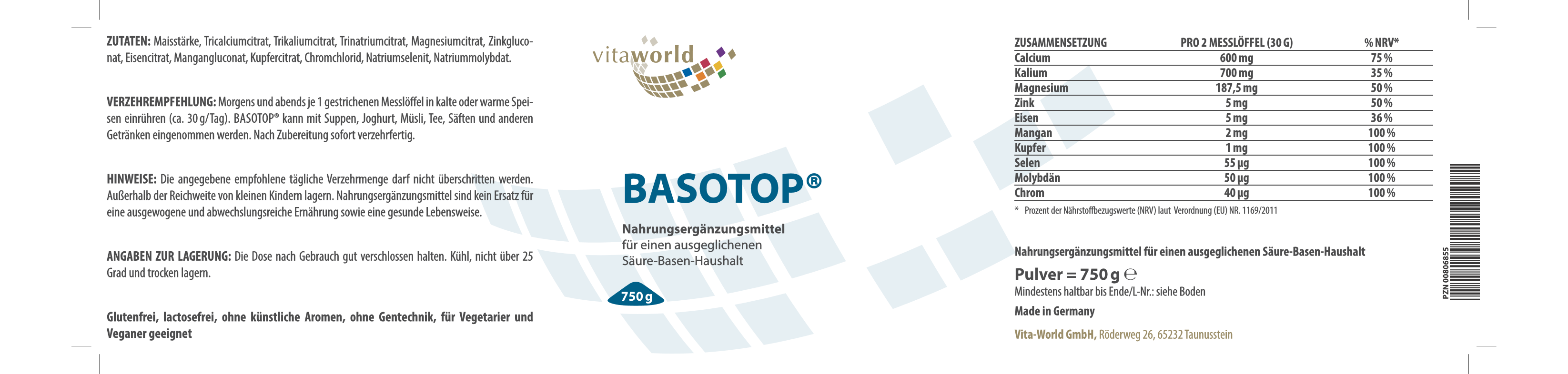 BASOTOP Balance Basenpulver (750 g)