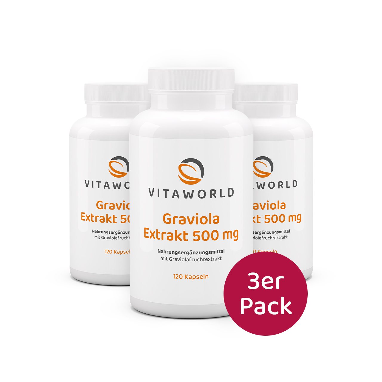 Graviola Extrakt 500 mg 3er Pack (360 Kps)