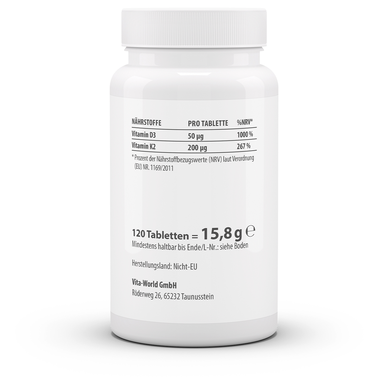 Vitamin D3 2000 I.U. + K2 MK7 200 µg  (120 tablets) Vitamin D3 2000 I.U. + K2 MK7 200 µg  (120 tablets)