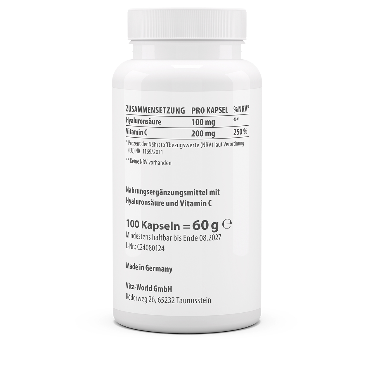 Hyaluronic acid 100 mg (100 caps)