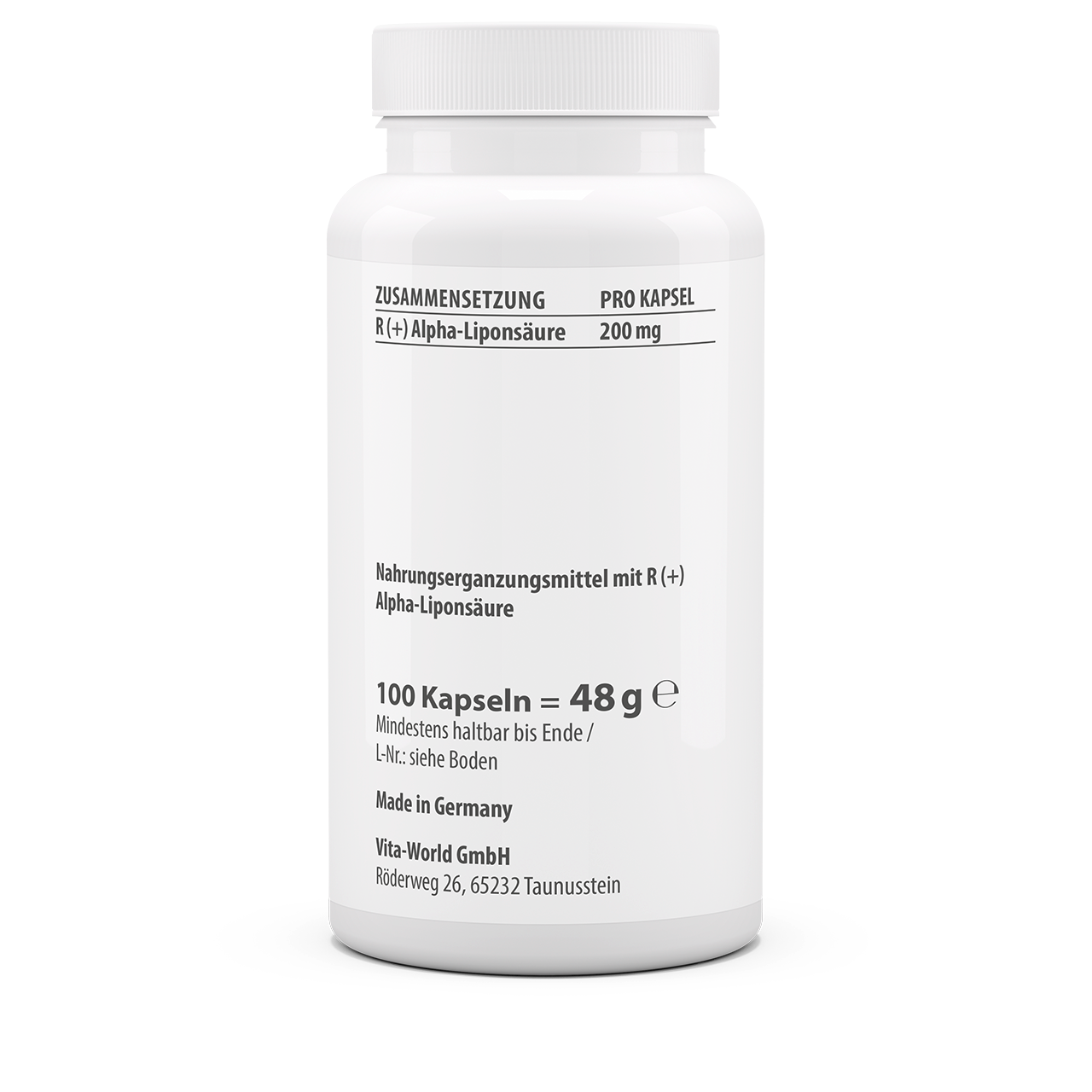 R (+) Alpha-Liponsäure 200 mg (100 Kps)