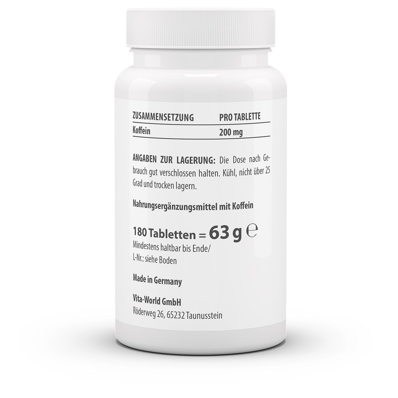 Pure Caffeine 200mg -120 Tablets Pre Workout Pharmaceutical Grade