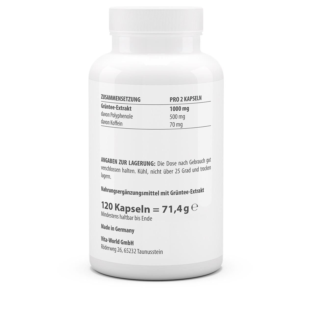 Grüntee Extrakt 500 mg (120 Kps)