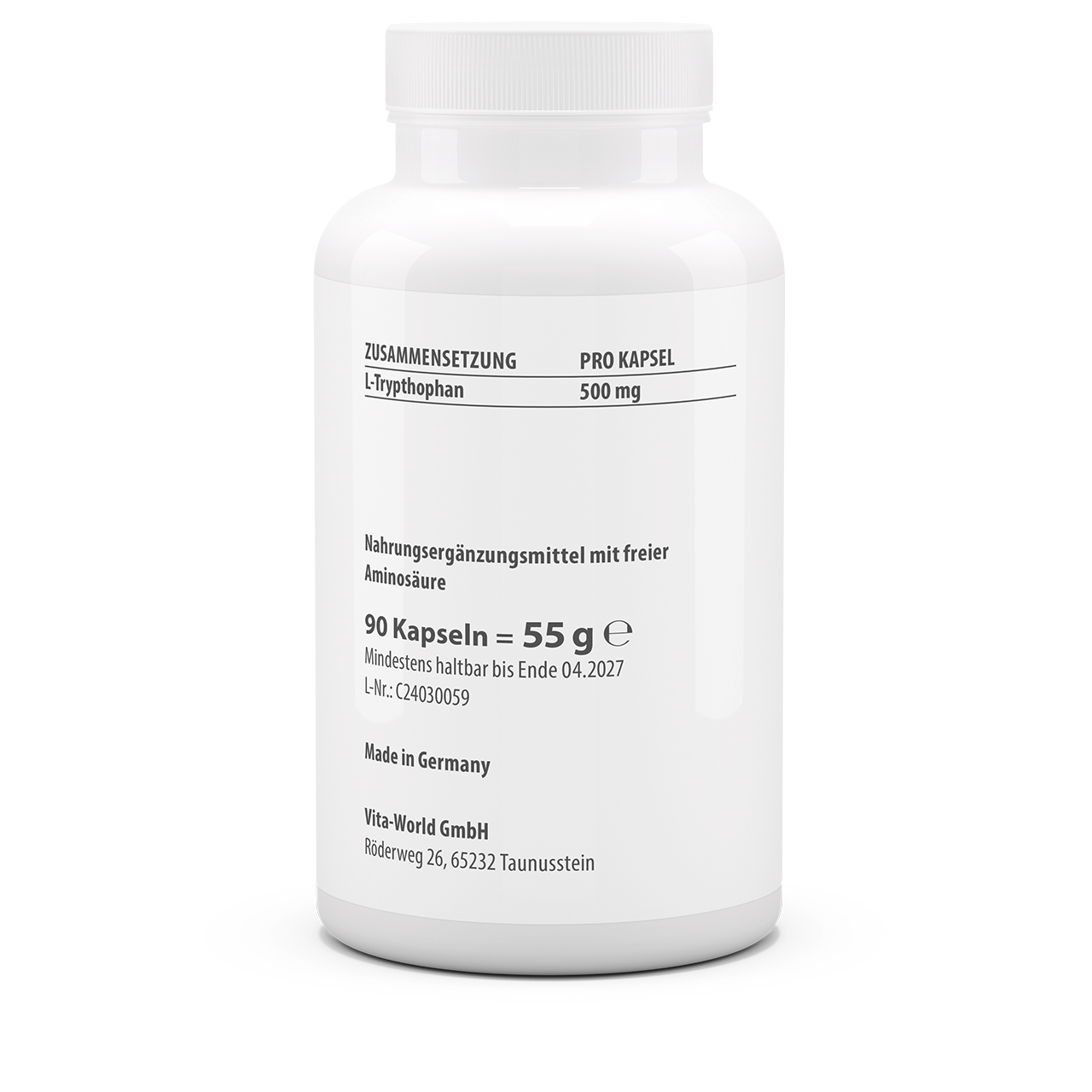 L-Tryptophan 500 mg (90 Kps) L-Tryptophan 500 mg (90 Kps)