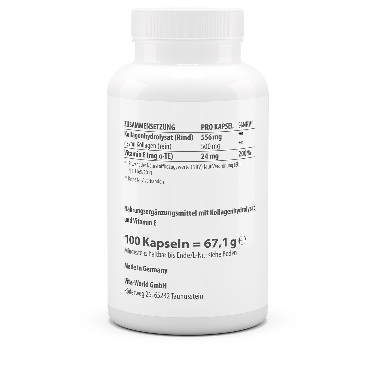 Kollagen 500 mg plus Vitamin E 3er Pack (300 Kps)
