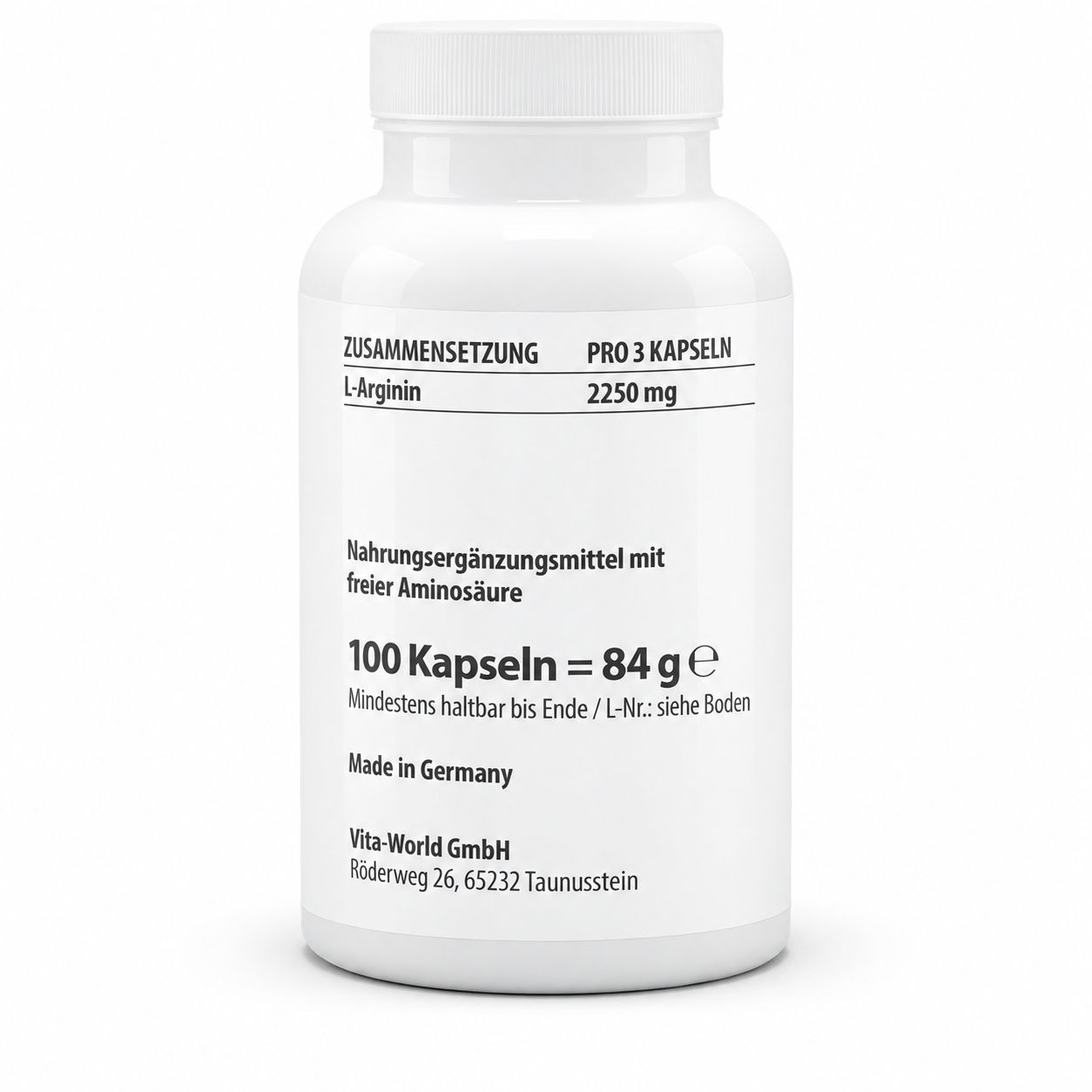 L-Arginin 750 mg (100 Kps)