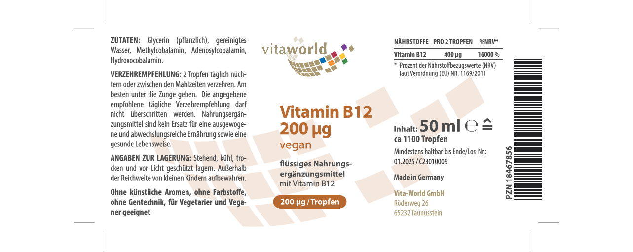 Vitamin B12 Tropfen 200 µg (50 ml)