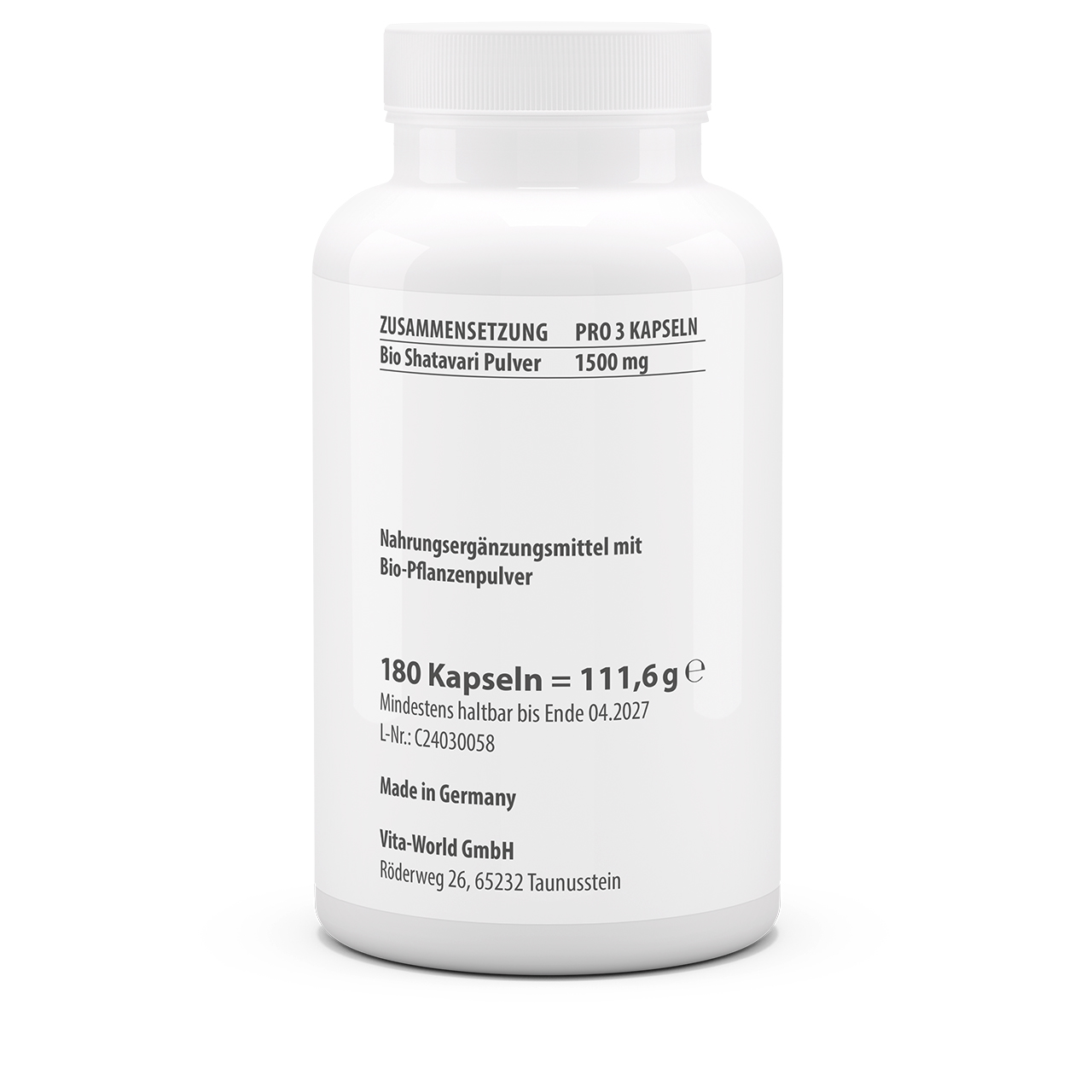Shatavari 500 mg organic (180 caps) Shatavari 500 mg organic (180 caps)