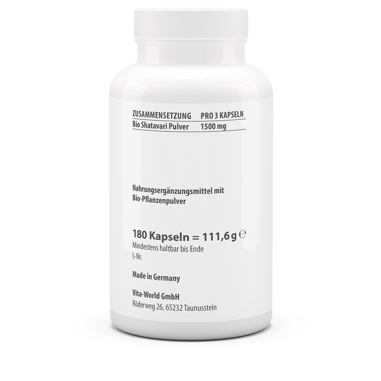 Shatavari 500 mg Bio (180 Kps)